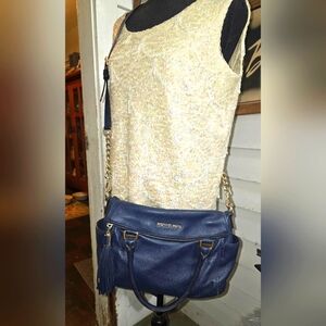 SUPPLE LEATHER NAVY MICHAEL KORS PURSE